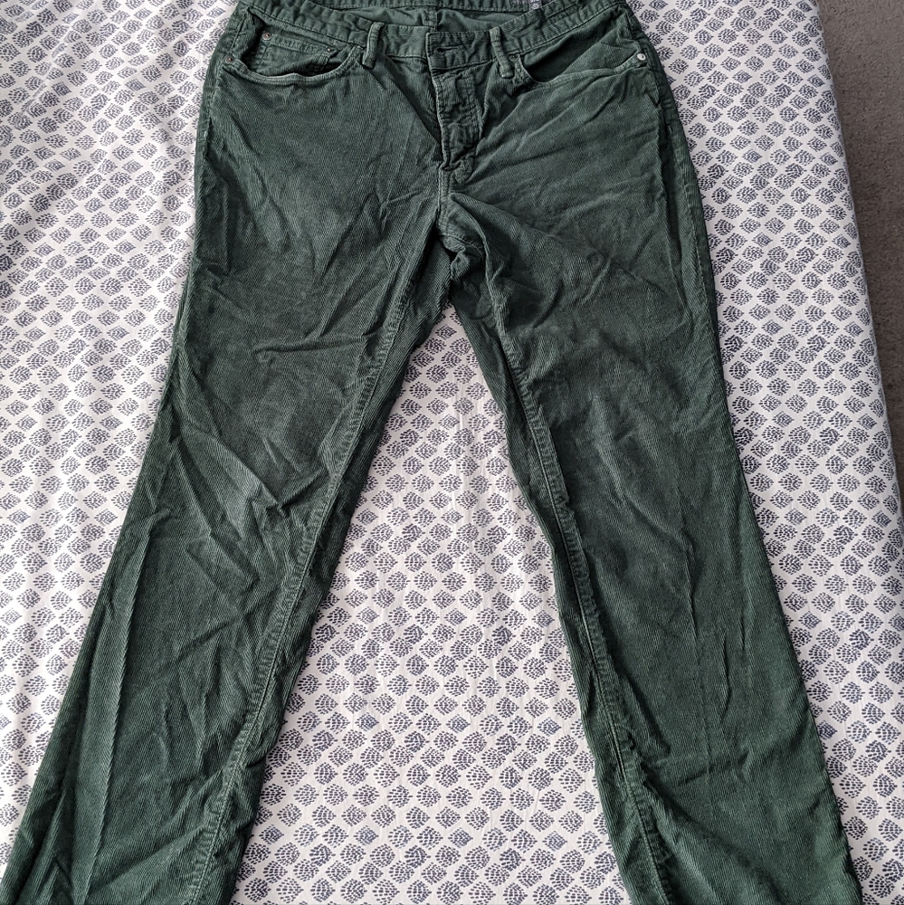 Bonobos green slim fit men's corduroy pants, 32x30